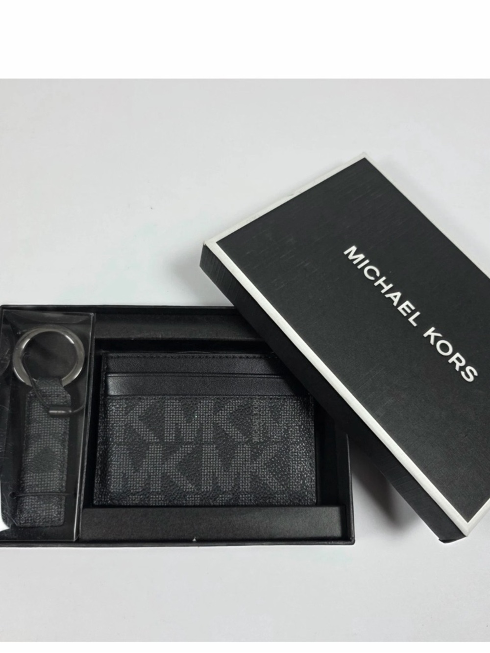 Michael Kors Signature Leather card holder and key ring set NWT